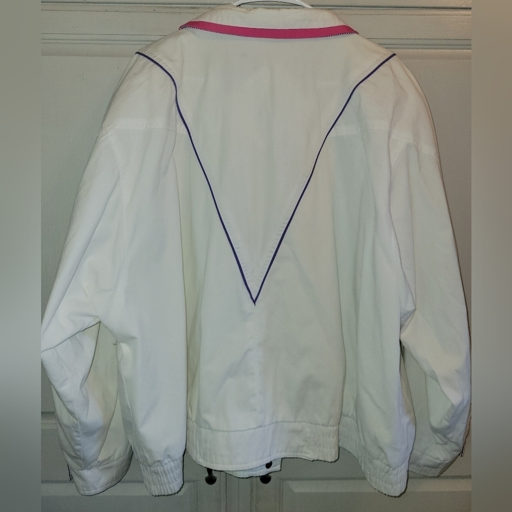 Vintage 80s 90s NYG New York Girl White Pink Purple Teal Jacket Coat - Picture 5 of 7